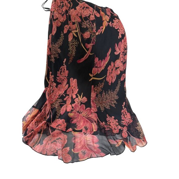 Y2K Jonathan Martin Studio Floral Silk Midi Skirt M Asymmetrical Whimsigoth - Picture 4 of 9
